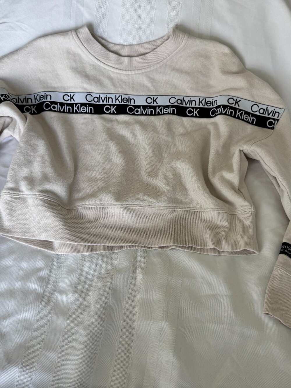 Calvin Klein Performance Cropped Logo Sweatshirt Size Small